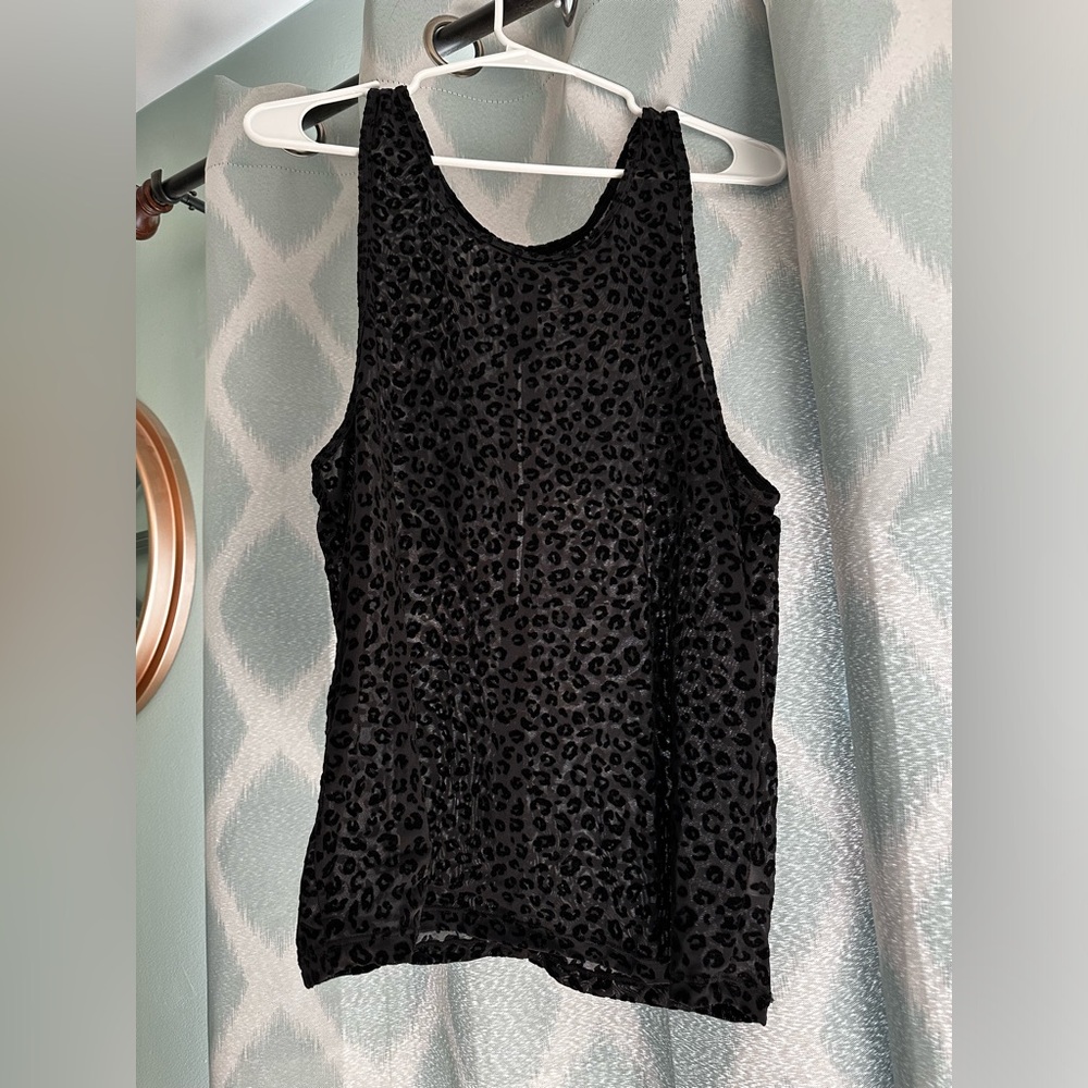 Zyia Black Leopard Mesh Tank